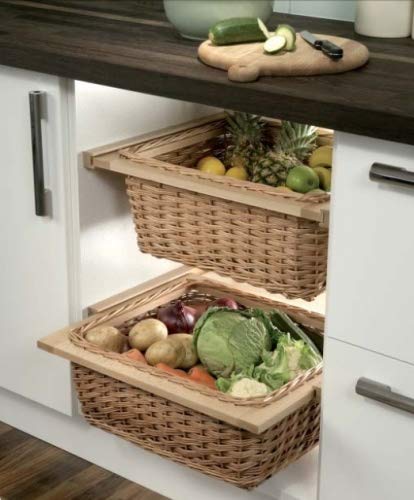WOODEN WICKER BASKET 450