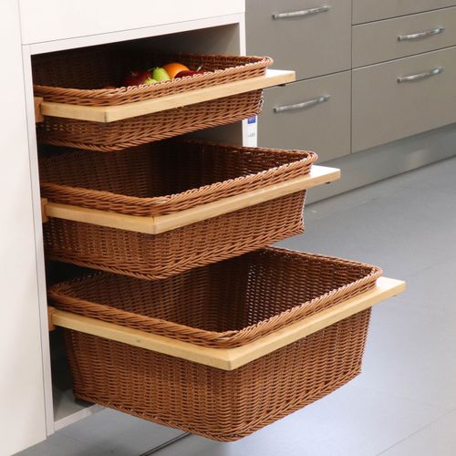 WOODEN WICKER BASKET 450