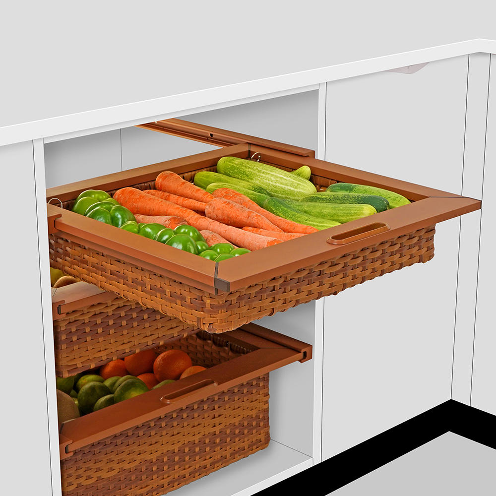 WOODEN WICKER BASKET 450